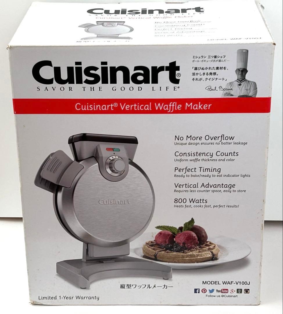 新品未使用 クイジナート 縦型コンパクト ワッフルメーカー WAF-V100J ワッフルは、縦置きすれば、焼きやすい―失敗しにくい縦型ワッフル