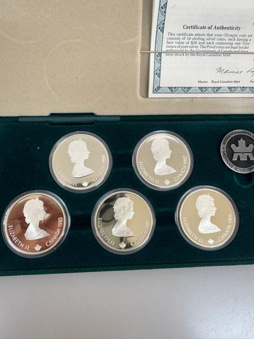 希少】カナダカルガリーオリンピック 記念銀貨 1988年 10枚セット