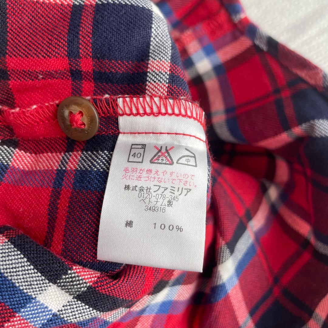 ファミリア familiar チェックシャツ 長袖シャツ 女の子 90 - メルカリ