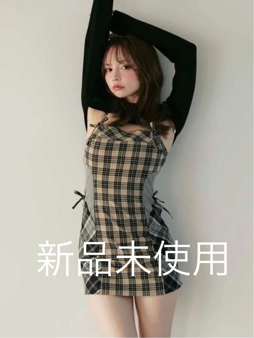 ワンピース andmary Khy check set beige ANDMARY】Khy check set