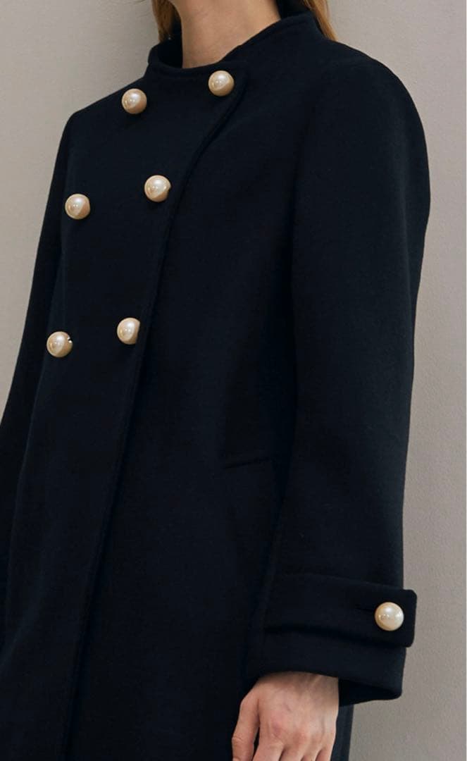 美品 Stina スティナ クローゼット ウール パールボタンコート36 完売