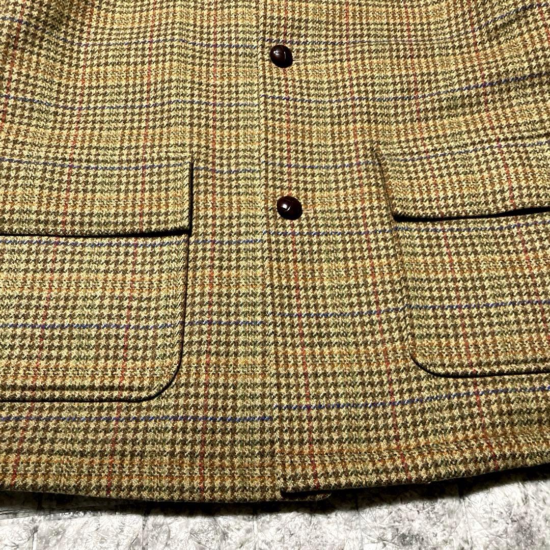 美品 ブルックスブラザーズ ツイードカントリーコート 千鳥柄 厚手