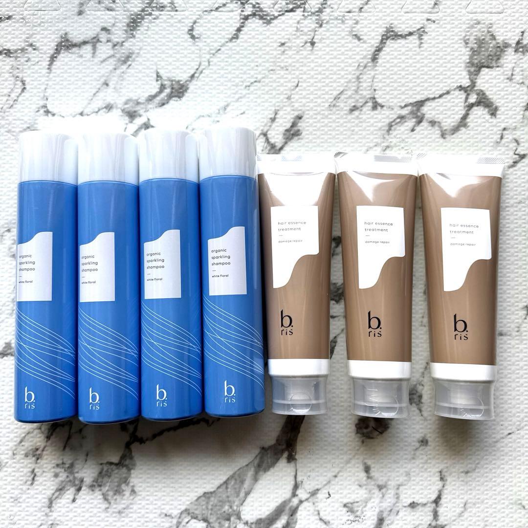 b.ris オーガニックスパークリングシャンプー×5 & トリートメント×3 b.ris organic sparkling shampoo│天使のツヤを実現する炭酸