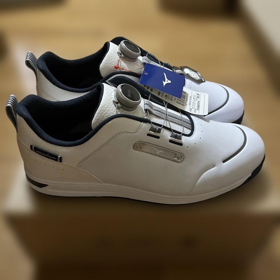 mizuno ミズノ ゴルフシューズ BOA 26.5cm 幅広4E+1 白