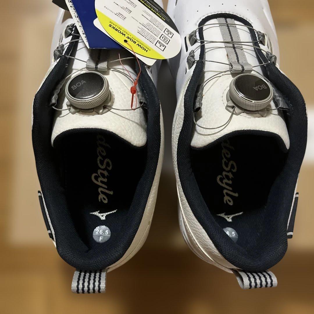 mizuno ミズノ ゴルフシューズ BOA 26.5cm 幅広4E+1 白