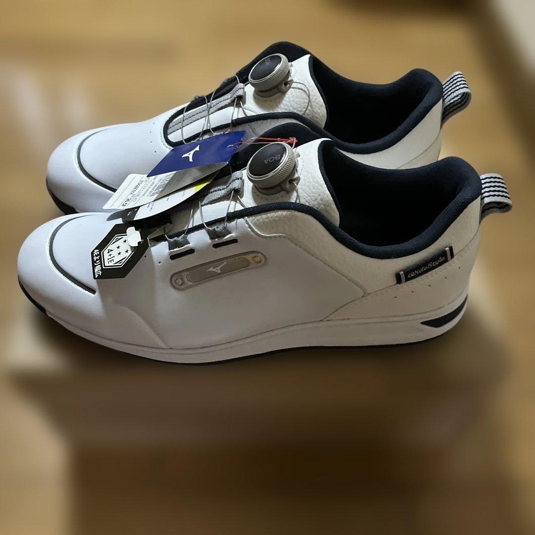 mizuno ミズノ ゴルフシューズ BOA 26.5cm 幅広4E+1 白