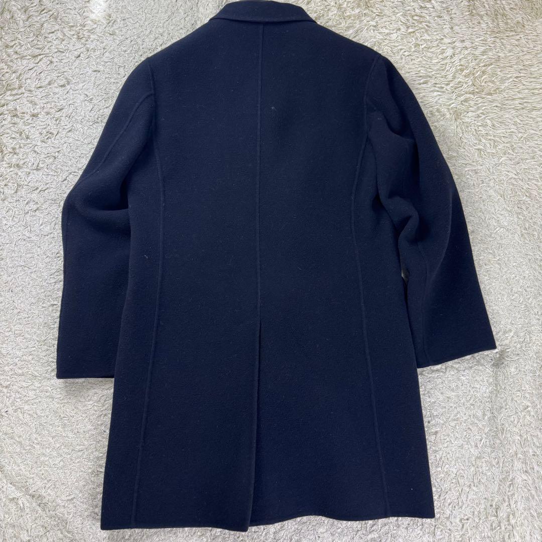 鎌倉シャツ チェスターコート ネイビー メンズ L カシミヤ ロング丈