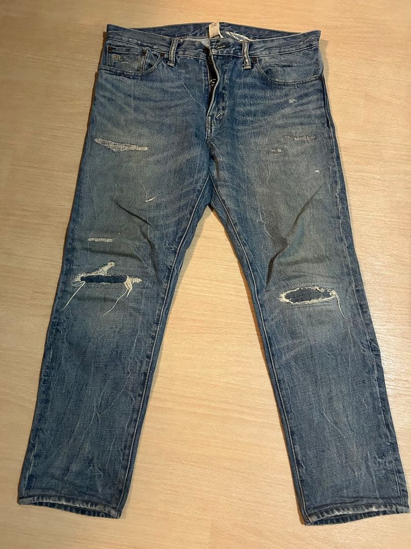 【最終値下げ！】Double RL（MADE in MEXICO）色落ち抜群 MEXICO 66 SD BLACK/BLACK ナイロンの使用によってレザー仕様とは違っ