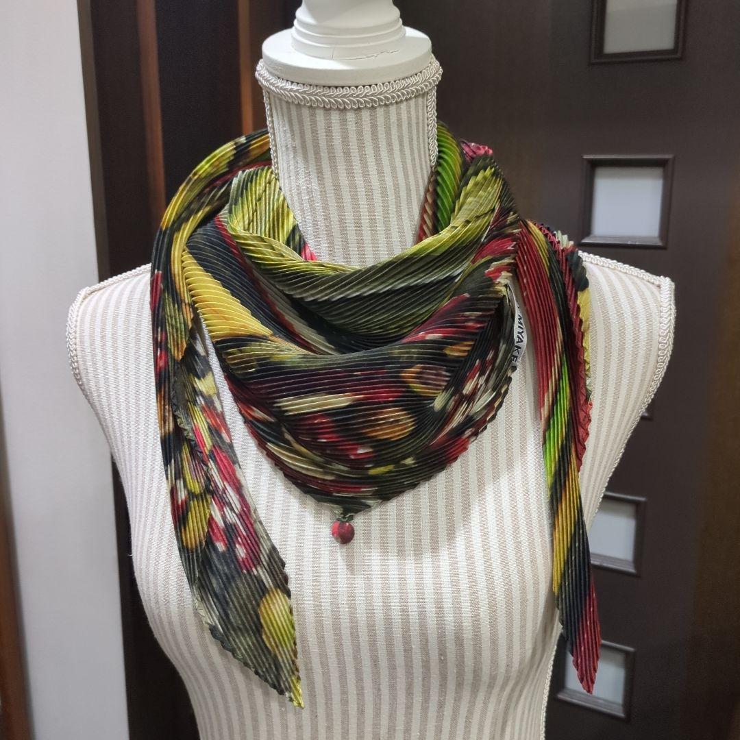 スカーフ PLEATS PLEASE 総柄プリント ひし形 マルチ