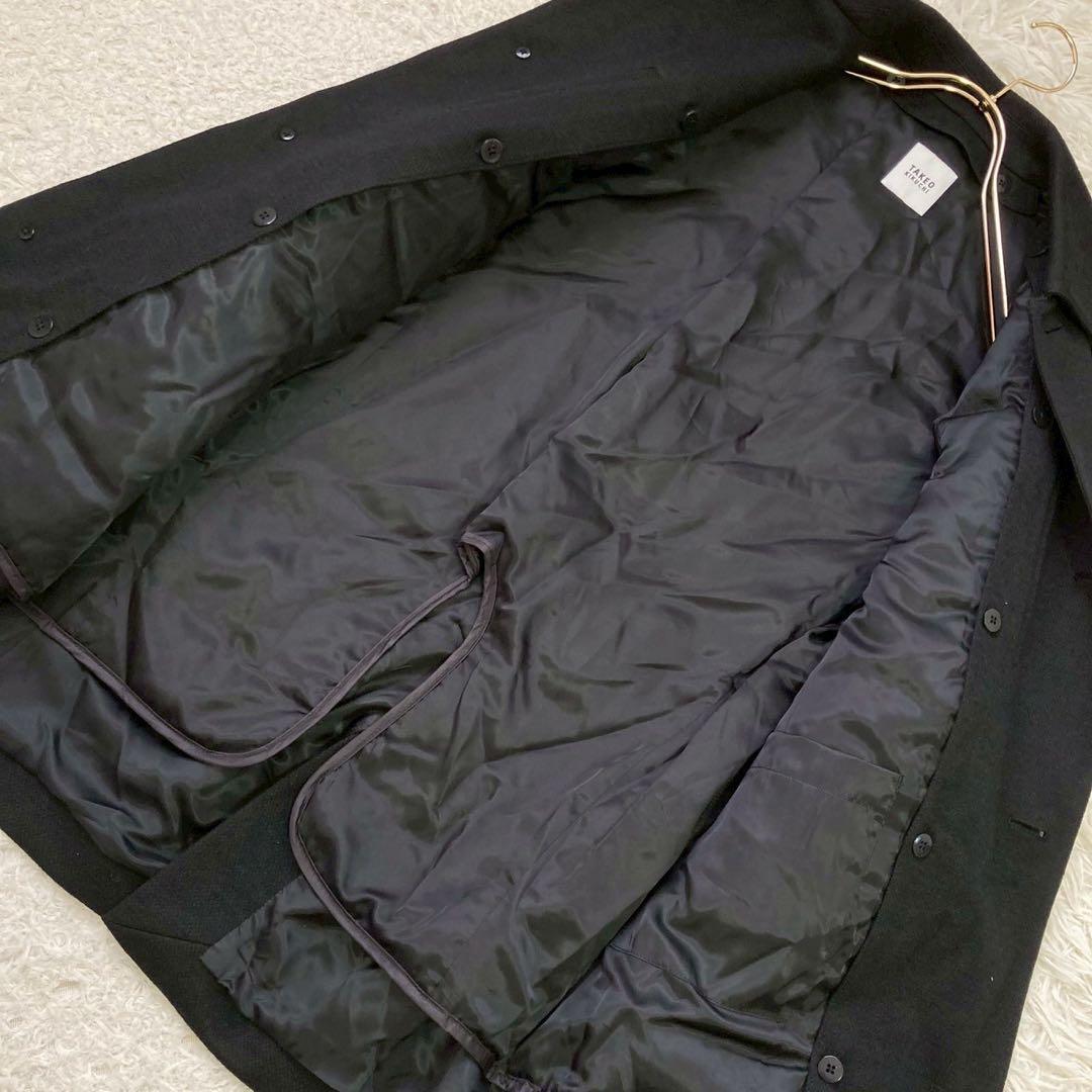 《美品》TAKEO KIKUCHI ミドル丈コート ブラック M ビジネス 大人