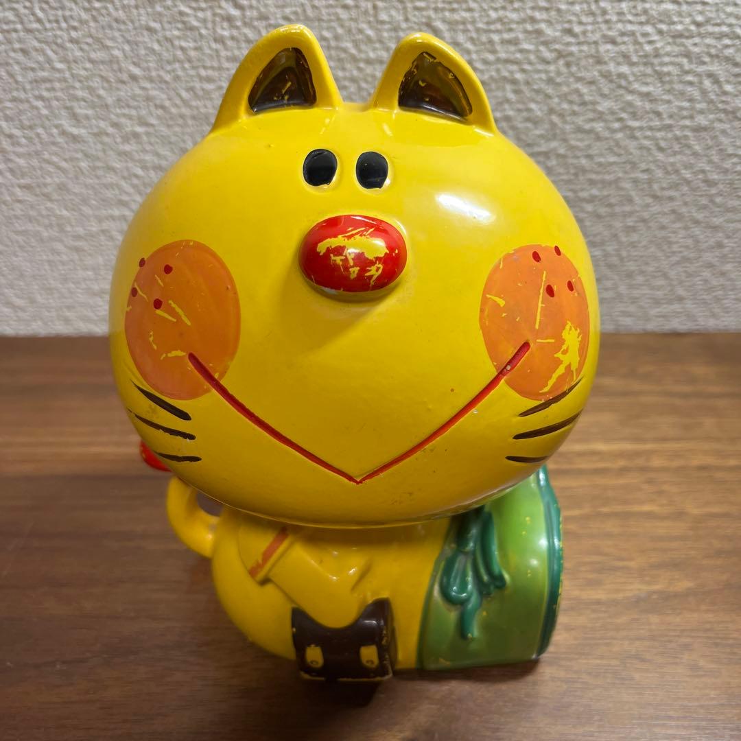 超希少 水森亜土 ネコちゃん 貯金箱 置物 - メルカリ