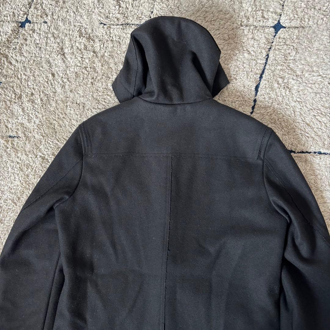 バーバリーブラックレーベル ダッフルコート 加工 ロゴ刺繍