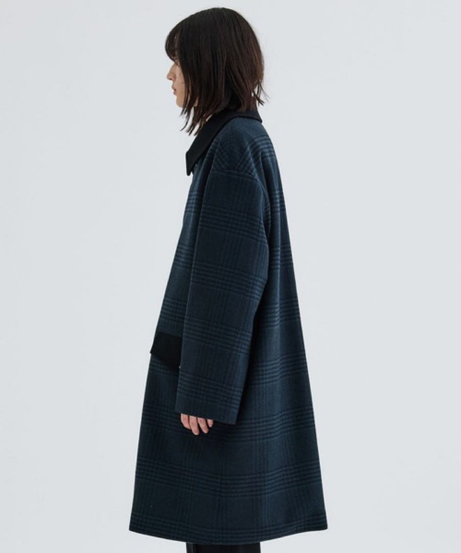 クルニ 22AW studious別注 ZIP CHECK ステンカラーコート - メルカリ