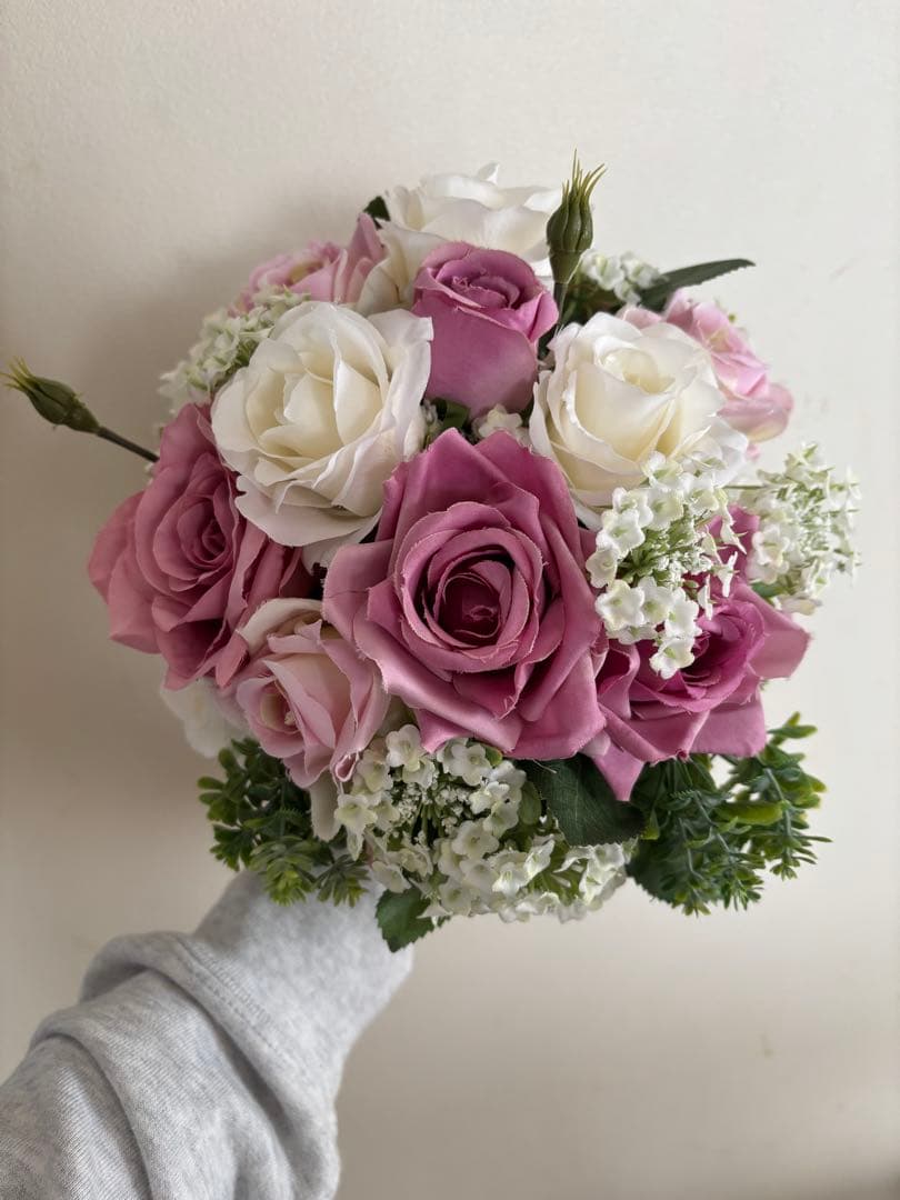 アーティフィシャルフラワー＊〜ウエディングラウンドブーケ