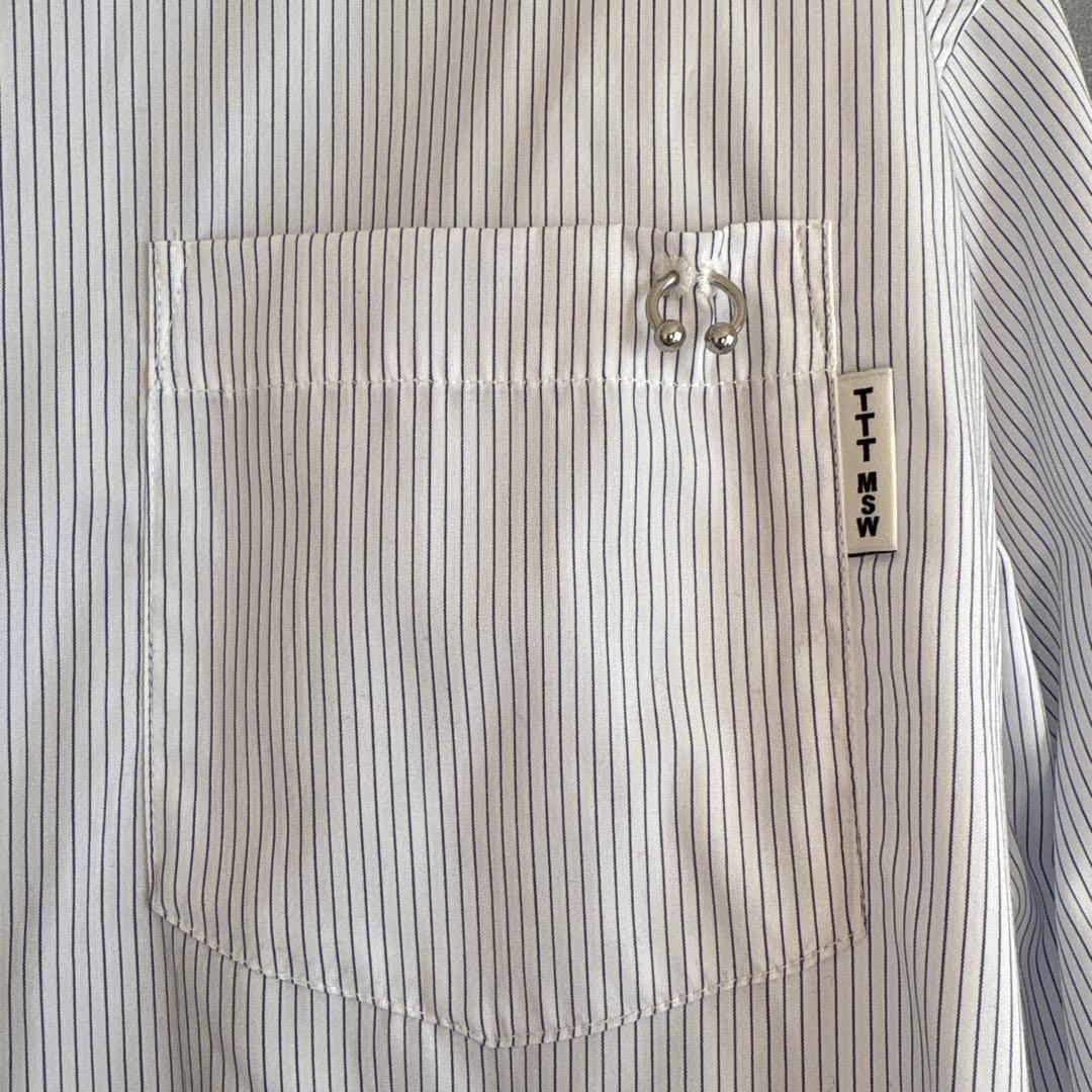 TTT MSW Regular collar shirt stripe/w M - メルカリ