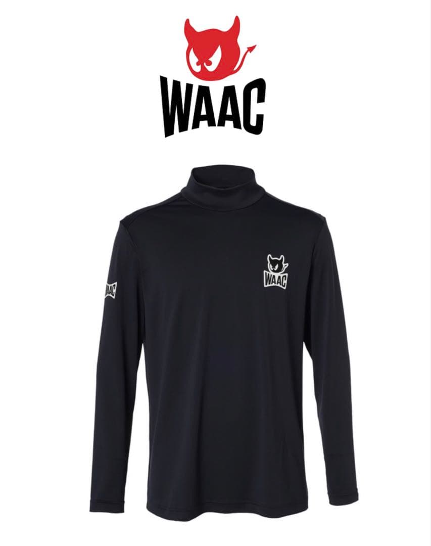【新品】WAAC ベーシック裏起毛ベア天竺長袖モックネック　M WAAC ゴルフ ワック ベーシック裏起毛ベア天竺長袖モックネック