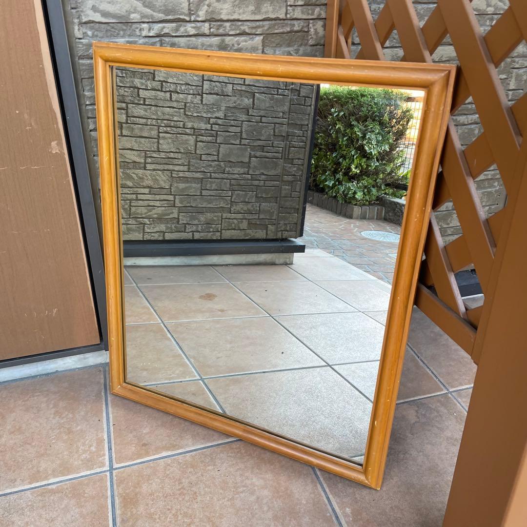 デンマーク製　1960's　ヴィンテージ　北欧　モダン　チーク　無垢 ミラー　C デンマーク製 チークミラー ヴィンテージ 鏡 中古 北欧 姿見 かわいい