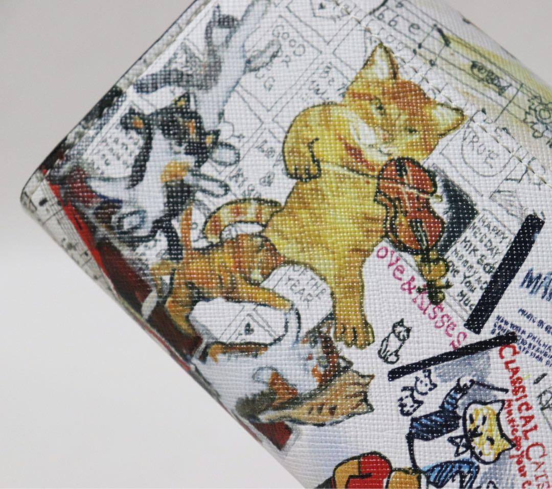 《マンハッタナーズ》箱付新品【ミュージック、ミュージック】レザーかぶせ式長財布