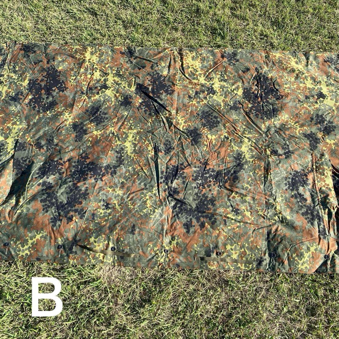 ドイツ軍 軍幕 ハーフシェルター2枚② パップテント 袋付 フレクター
