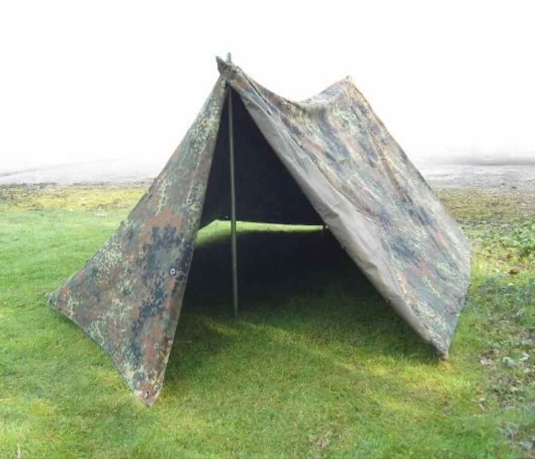 ドイツ軍 軍幕 ハーフシェルター2枚② パップテント 袋付 フレクター