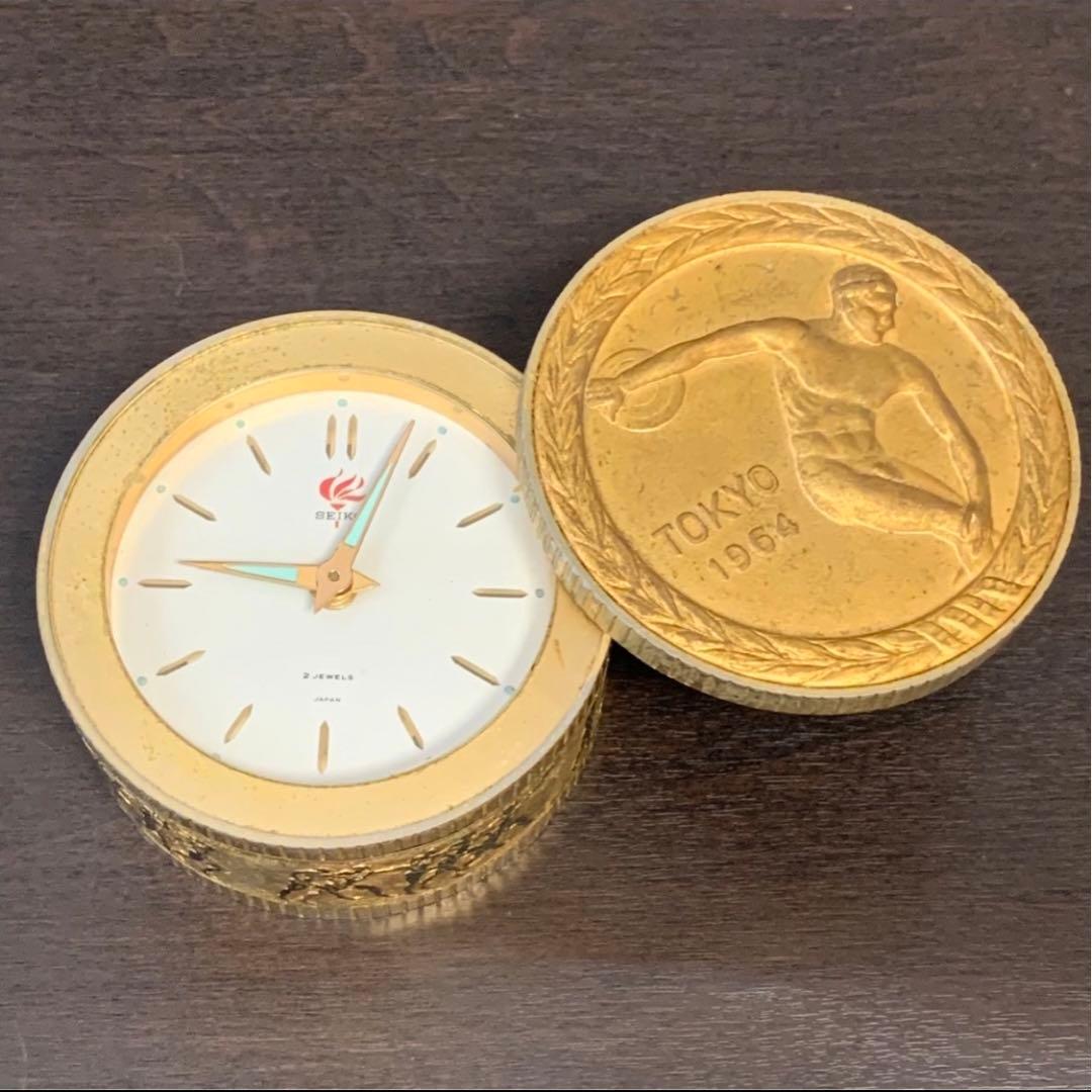 《激レア品！》⭐︎SEIKO 東京オリンピック 1964年製 メダル型置時計　♪⭐︎