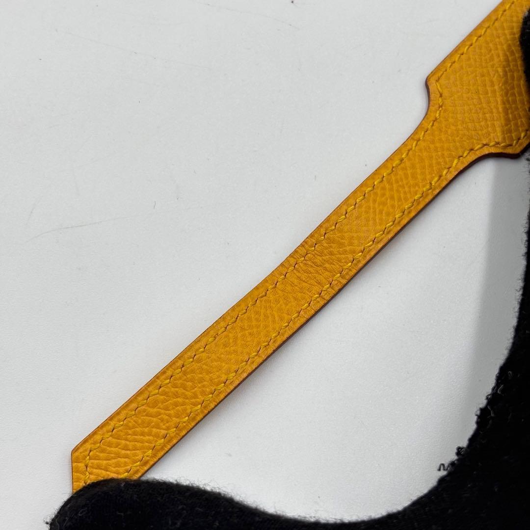 美品】HERMES エルメス アルテミス レザー ブレスレット イエロー 箱付