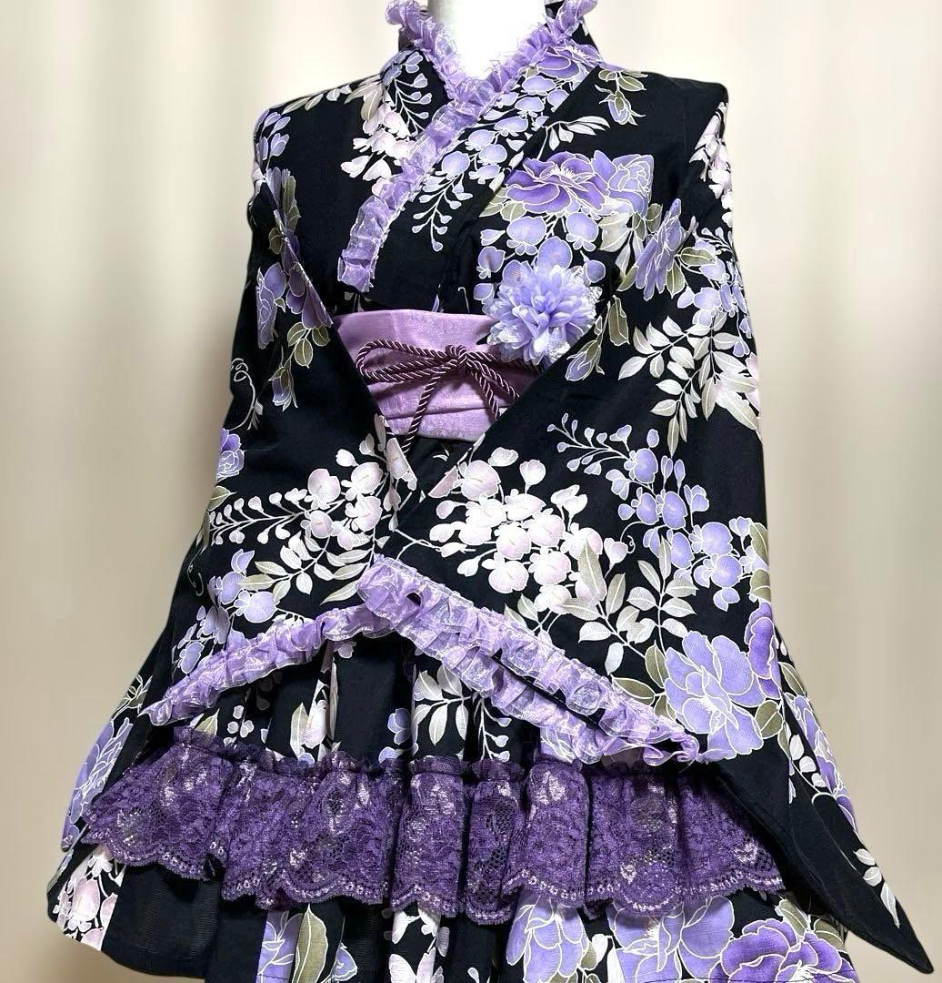 ＭＣ③ 浴衣ドレス　地雷系　量産型　姫ギャル Amazon.co.jp: 浴衣ドレス 帯 160 地雷系 量産型 y2k 平成 姫系 ギャル