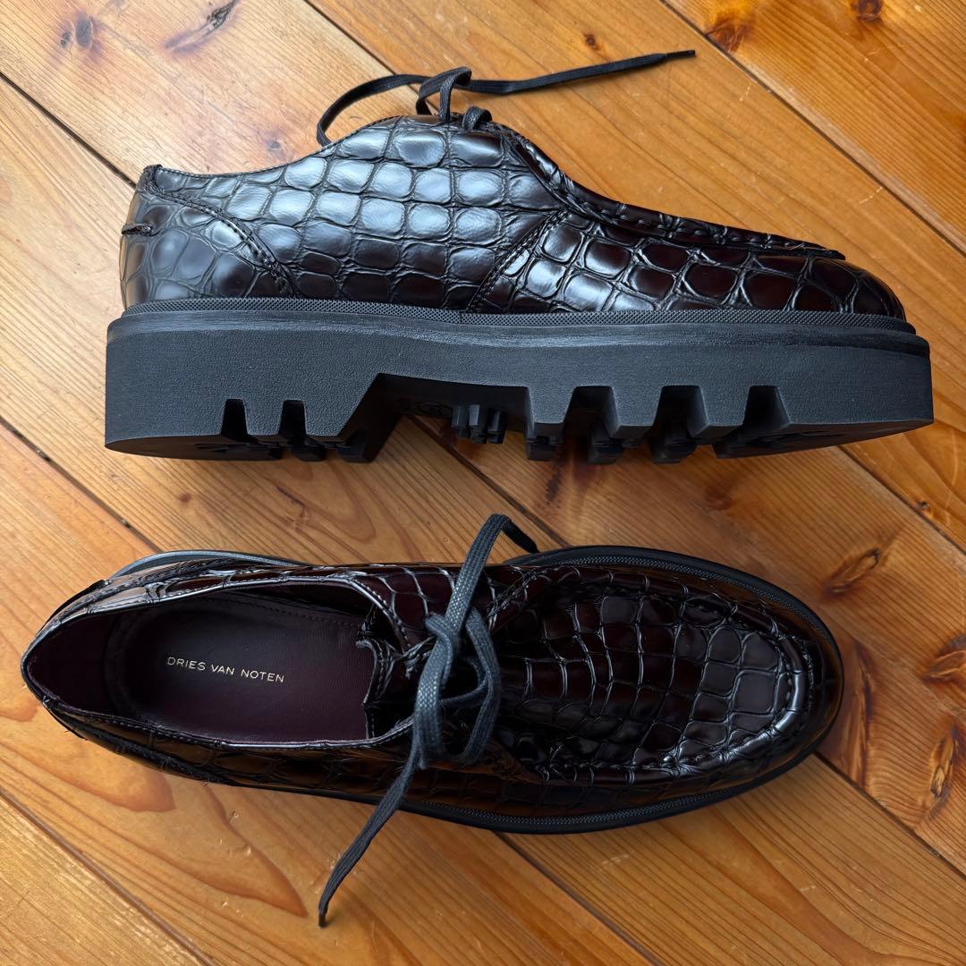 DRIES VAN NOTEN クロコダイル風ローファー D100832415 安い