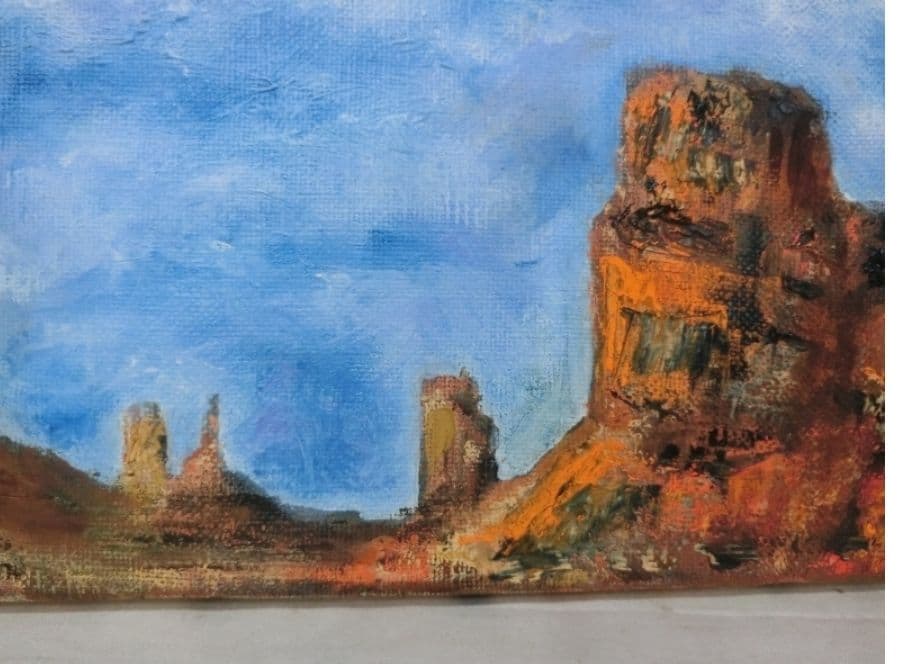 油彩 F8 アリゾナ バリーモニュメント サイン有り S.Koide 自然 絵画 有名