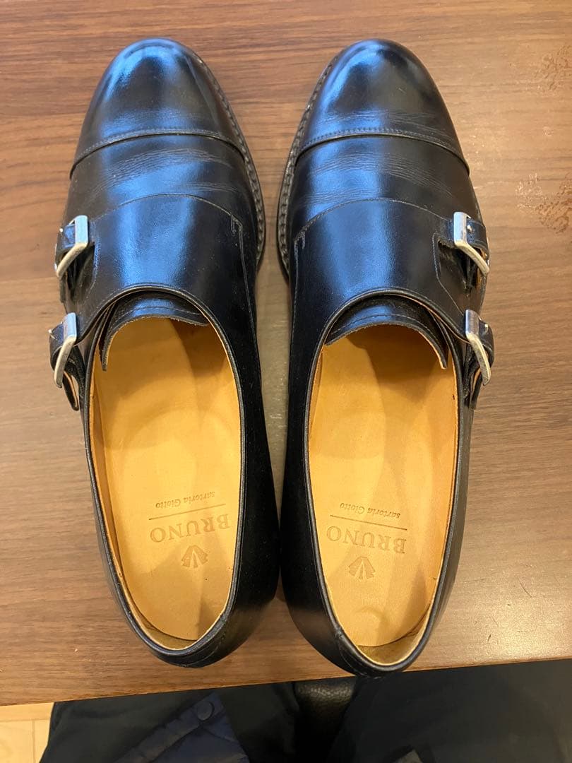 美品】箱なし BRUNO ブルーノ ダブルモンクシューズ ブラック size7