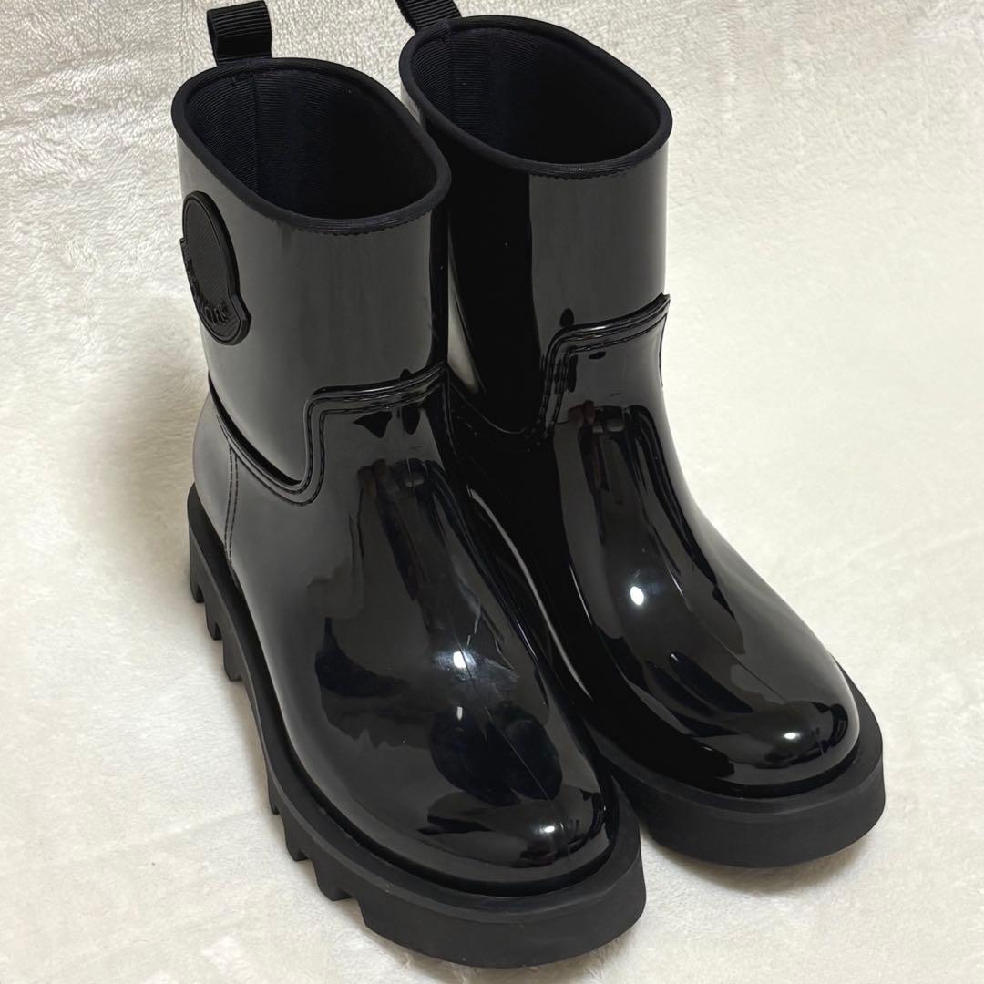 ◇MONCLER◇GINETTE ラバーブーツ 38 黒 レインブーツ