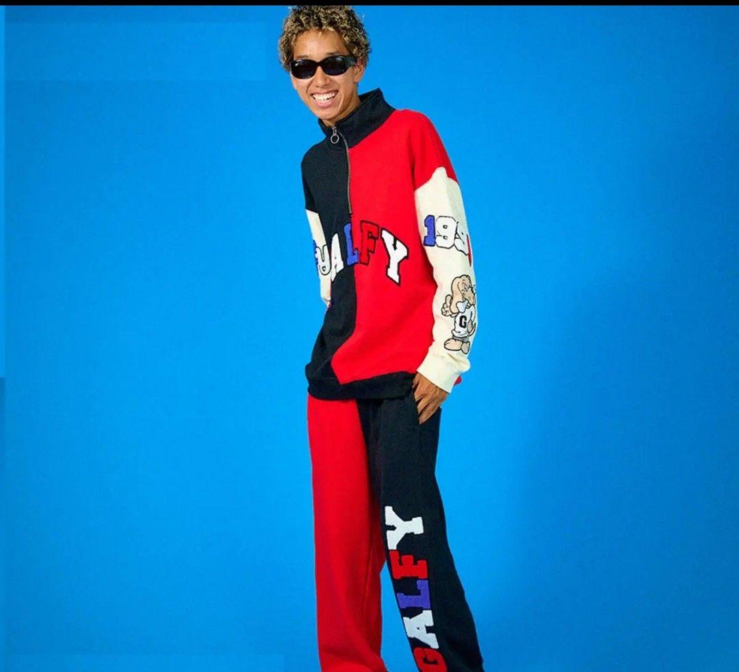 GALFY/ガルフィー セットアップ Lサイズ 黒赤 スウェット上下 - メルカリ