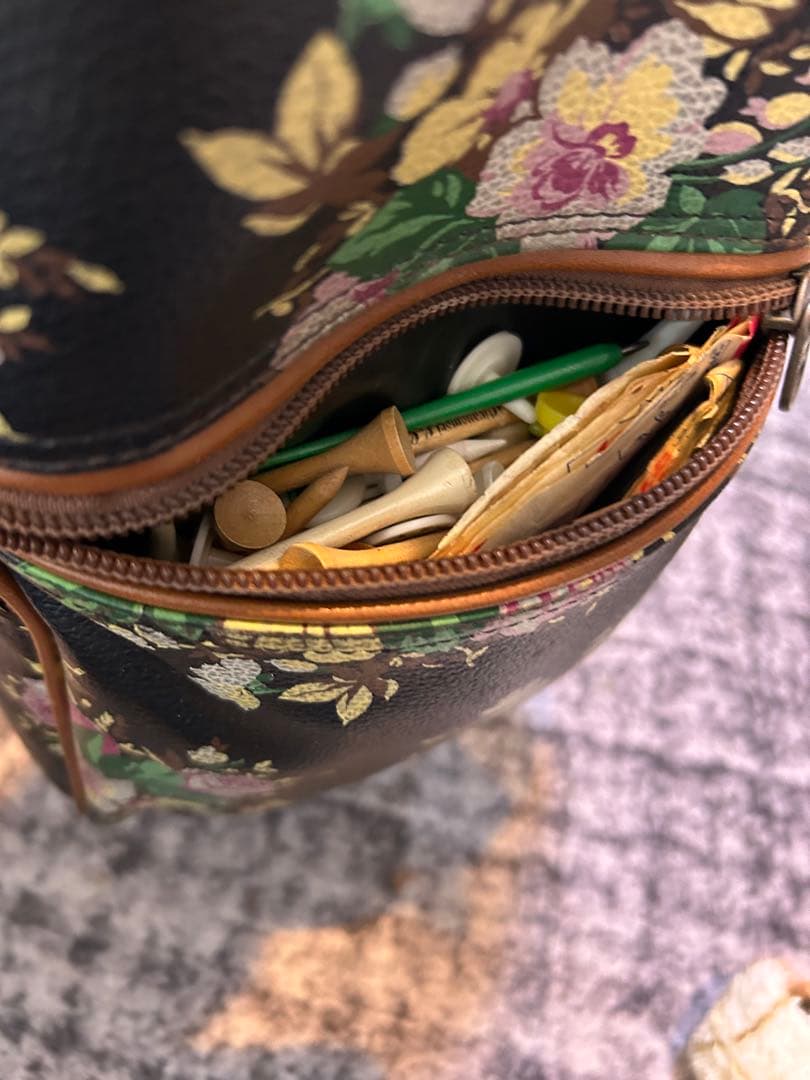 希少・美品】KENZO GOLF フルセット 華やかな花柄バッグ & 小物付