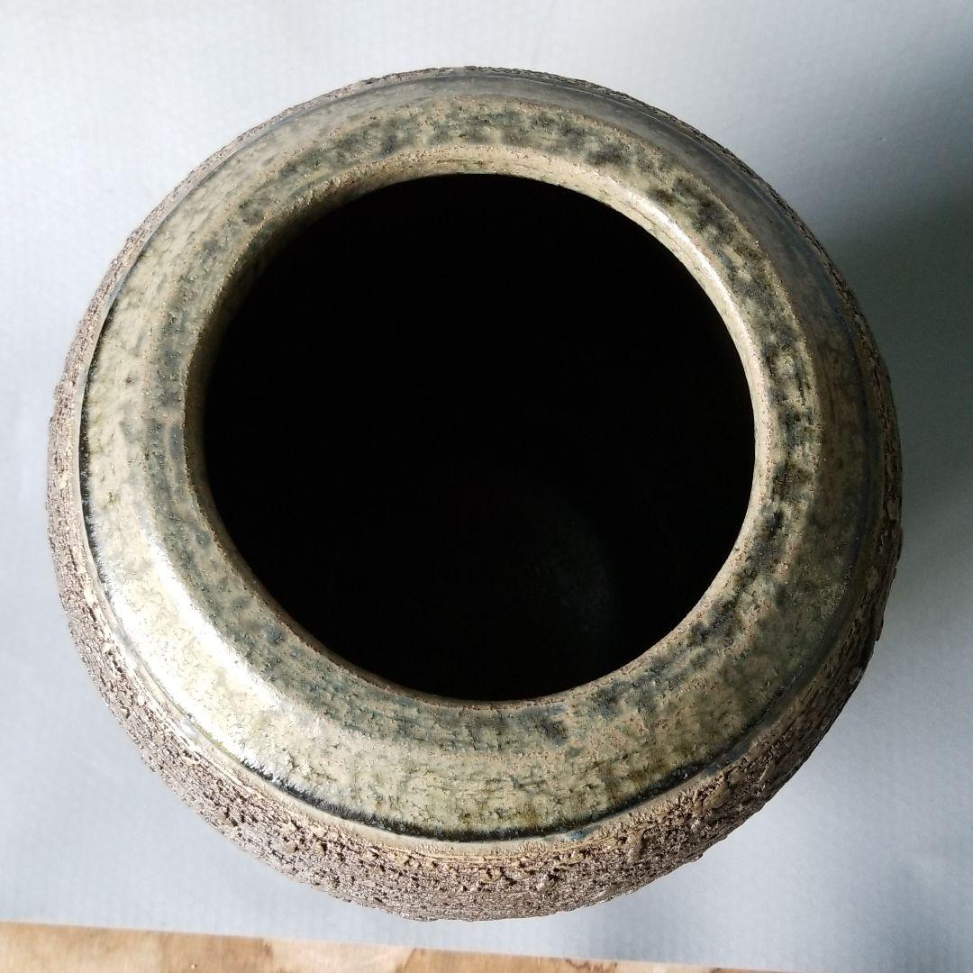 信楽焼傘立て 火色流し壷型 高さ43cm