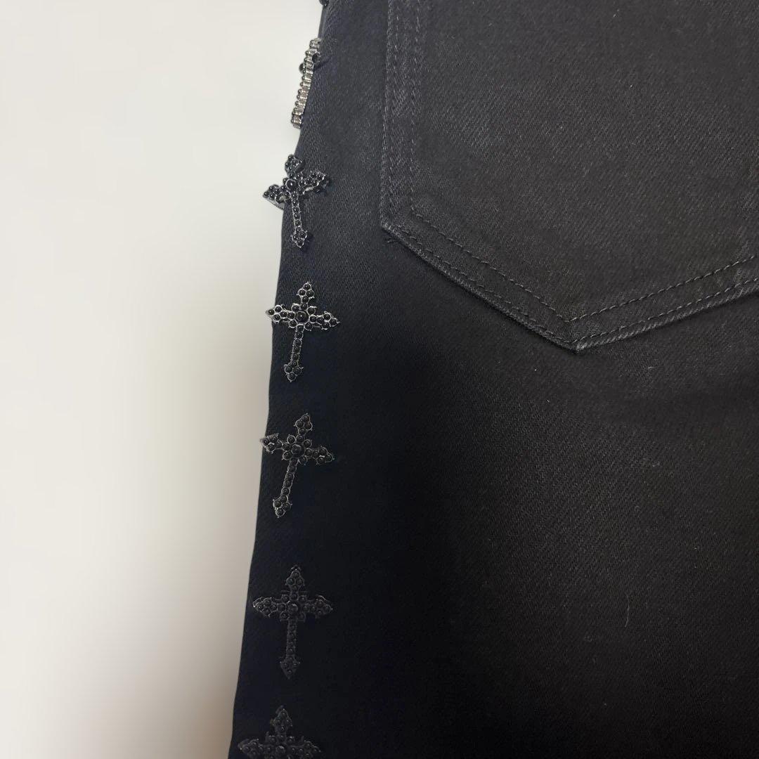 GUAPI クロス装飾ブラックフレアパンツ - パンツ在庫 処分 セール