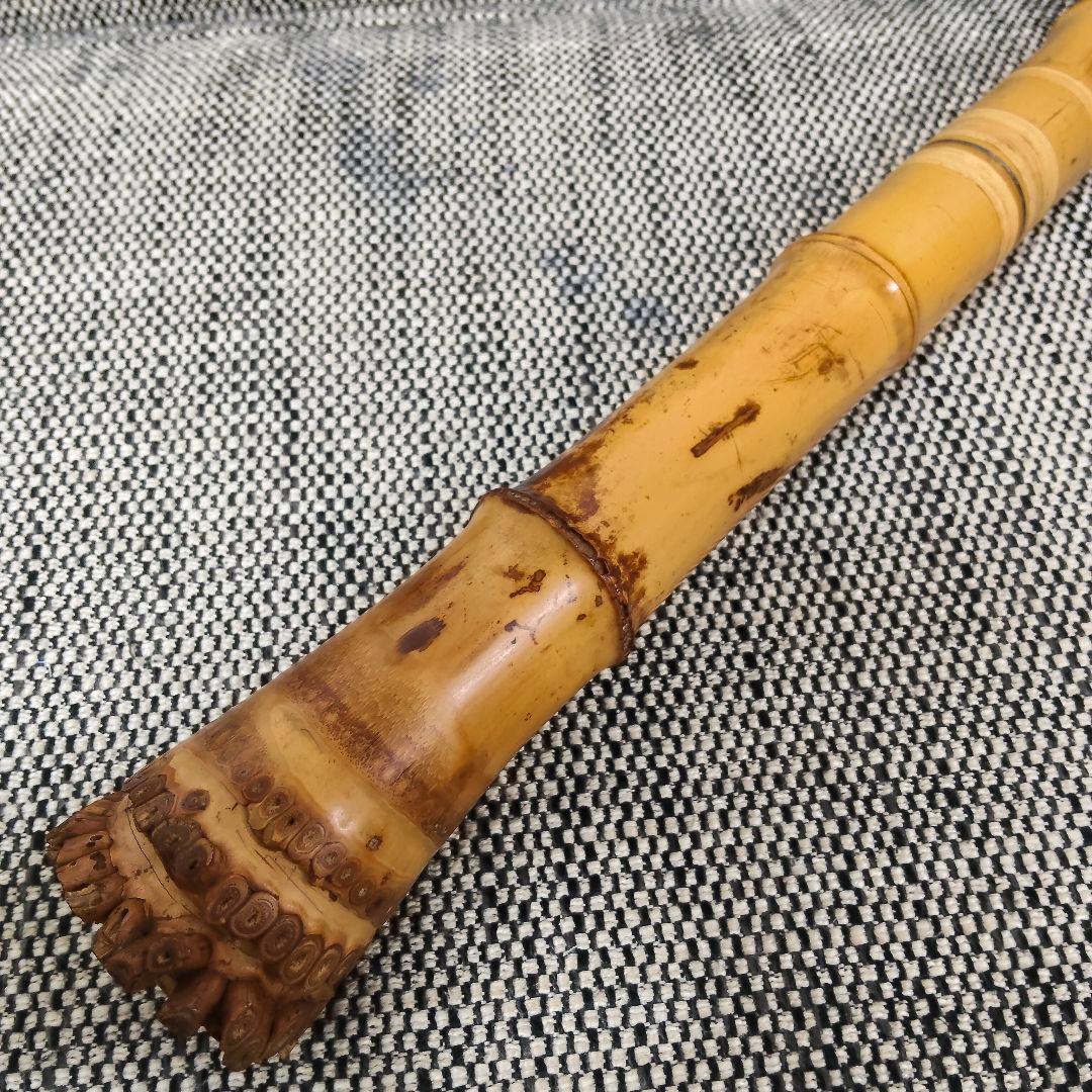 琴古流】尺八【山口四郎】作 在銘 和楽器 時代物 全長約56cm 一