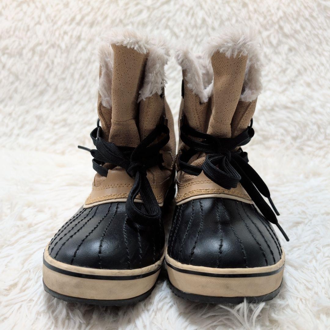 【美品】ソレル ティボリ 防水 スノーブーツ ベージュ/ブラック 25.0cm