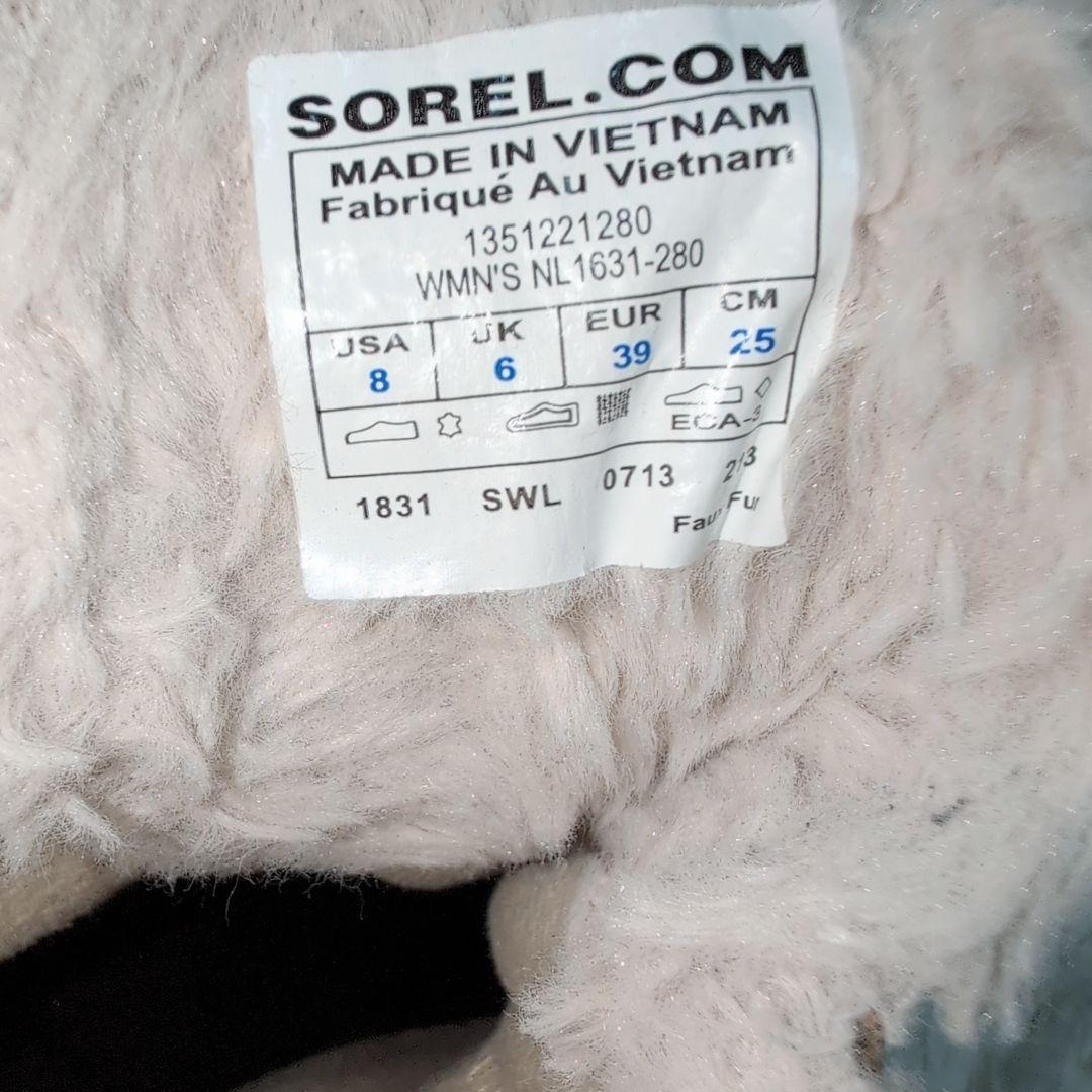 【美品】ソレル ティボリ 防水 スノーブーツ ベージュ/ブラック 25.0cm