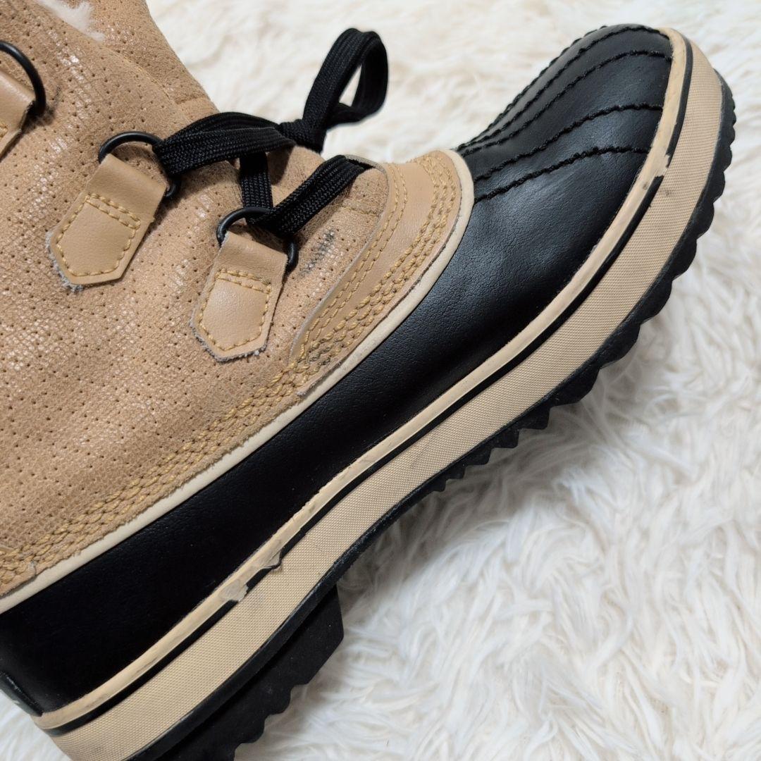 【美品】ソレル ティボリ 防水 スノーブーツ ベージュ/ブラック 25.0cm