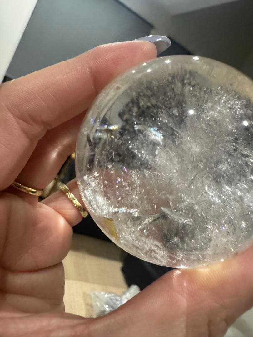 爆虹水晶丸玉スフィア 60㎜オーバー大玉‼︎クリア感あり おまけ台座