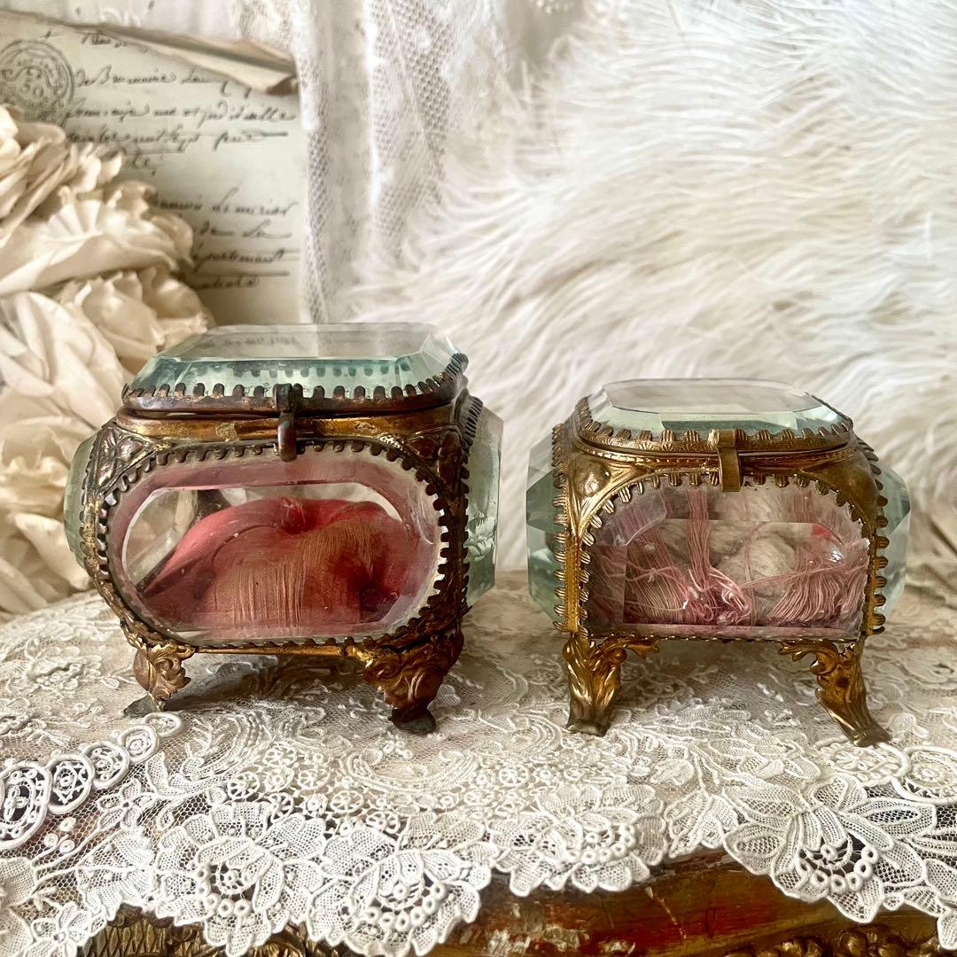 ベベルガラスジュエリーボックスS アクセサリーケース フランス