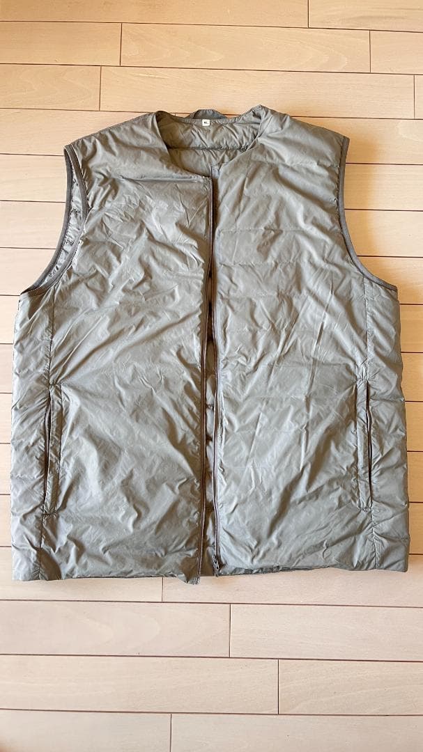 MUJI LABO 軽量フレンチダウンポケッタブルノーカラーベスト XL