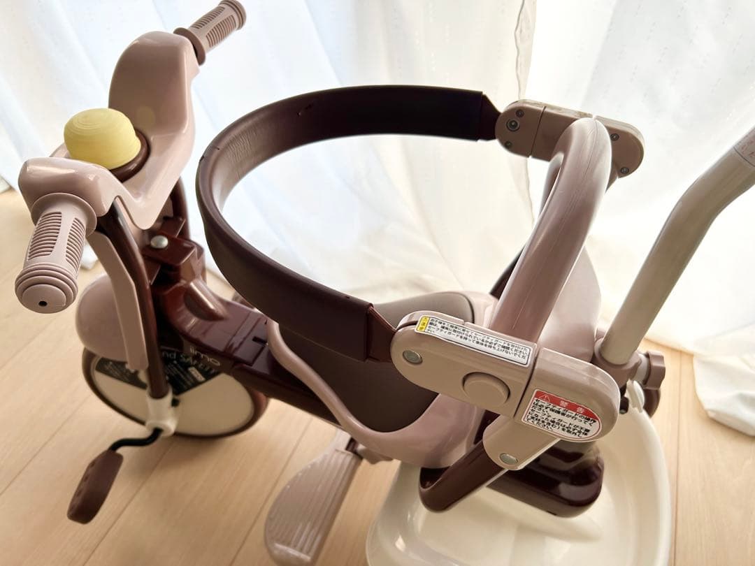 美品】iimo 三輪車 折りたたみ コンフォートブラウン くすみピンク