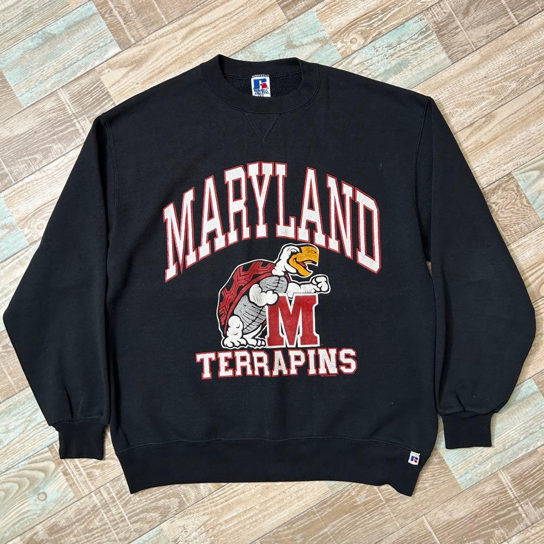 USA製 Russell ラッセル スウェット MARYLAND カレッジ 黒 USA製 Russell ラッセル スウェット MARYLAND カレッジ 黒