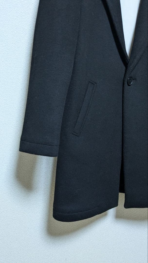 Retro Pics チェスターコート ブラック 小柄男性向け 細身シルエット