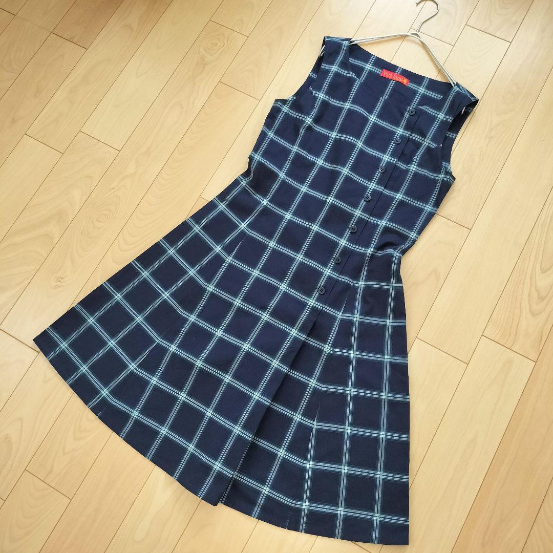 ✨美品✨Yorkland チェック柄ノースリーブワンピース【7AR】綿100