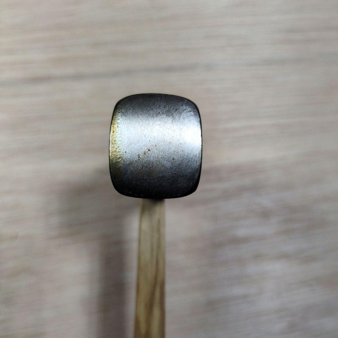 未使用 菱貫 龍虎 四角玄翁 100匁 グミの木 柄 大工道具 玄能 金槌