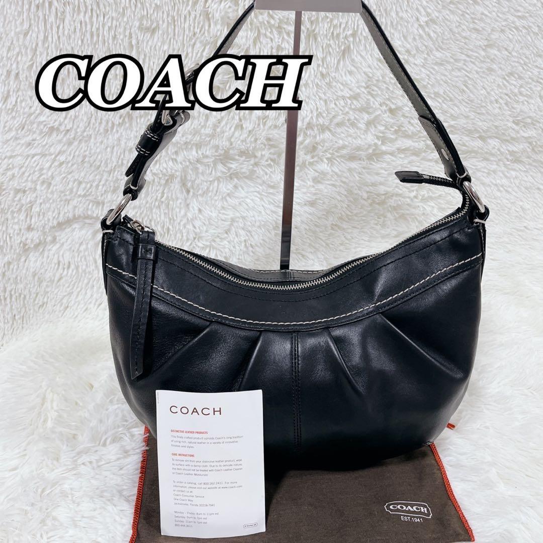 【人気型・美品】コーチ ワンショルダーバッグ ハーフムーン レザー ホーボー 黒 ハーフムーン Coach(コーチ) バッグ・カバン(レディース) - ブランド