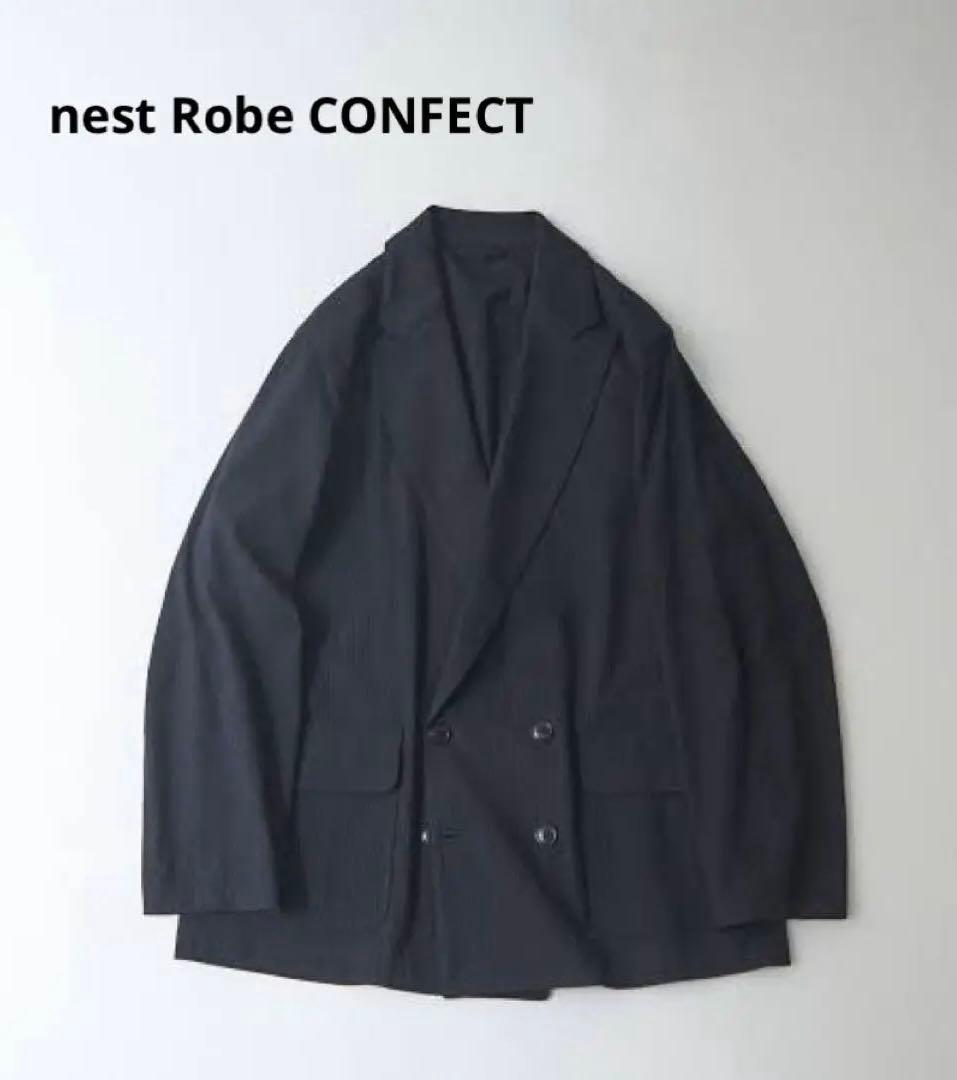 24AW CONFECT シルクネップストライプ ダブルブレスト ジャケット 4