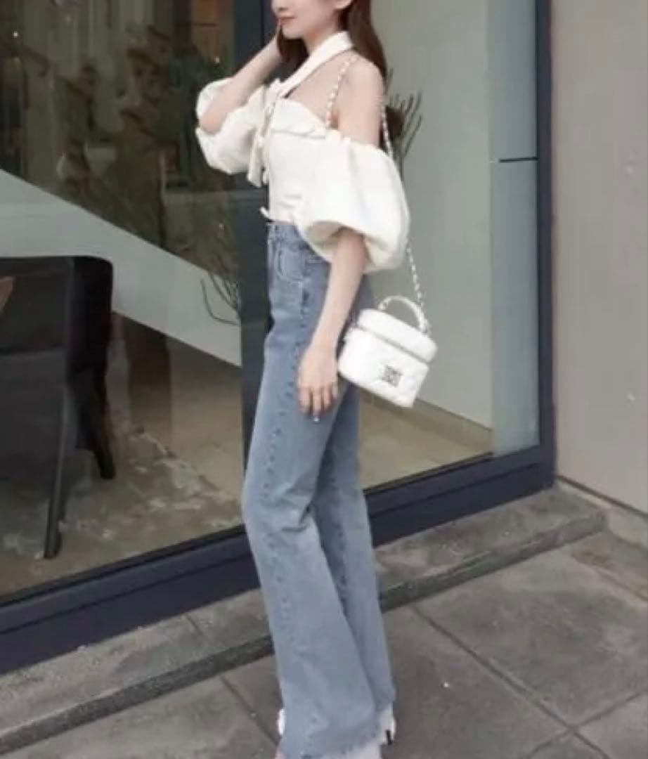 Darichホルターネックオフショルツイードトップス FREE ホワイト1着